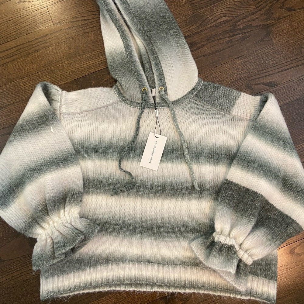 Something Navy Ombre Striped Hoodie
White/Black